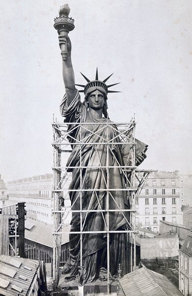 Statue of Liberty under contruction in Paris 1884 pic