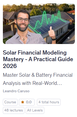 Solar financial modelling course with practical investment analysis