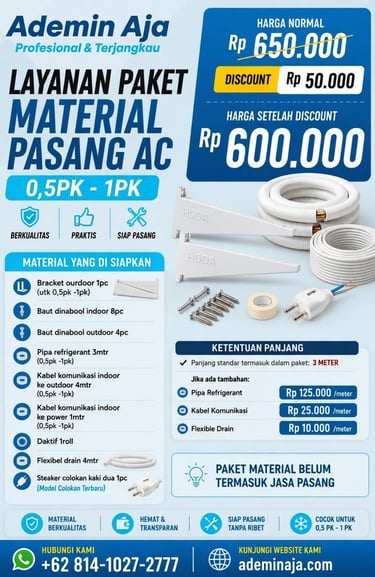 Layanan Paket Material Pasang AC