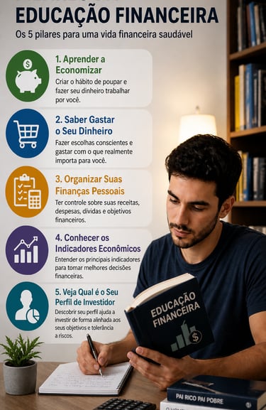 Essa imagem representa Os Pilares da Educação Financeira