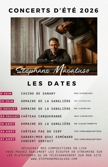 Dates des concerts billetterie Stéphane Macaluso