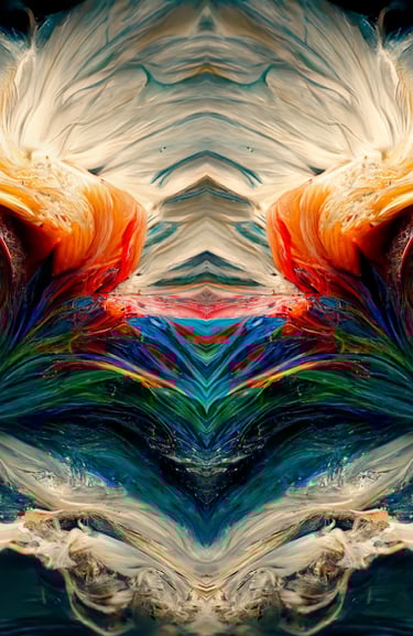 a digital painting of a colorful abstract painting of a heart