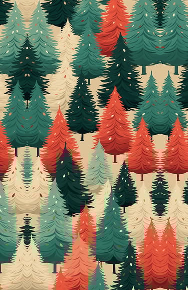 an artistic style - bunch of Christmas trees