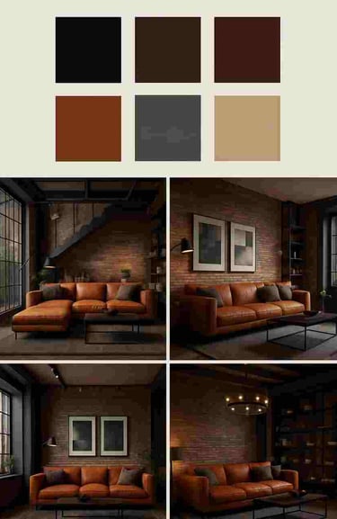 Industrial living room color palette