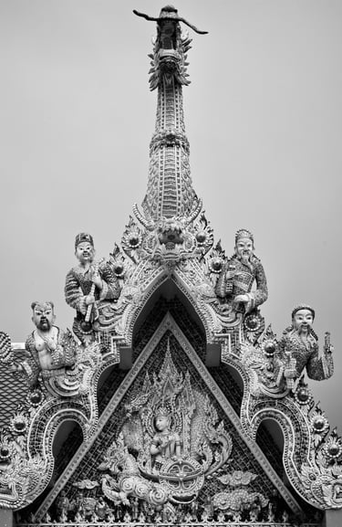 Detail of an intricate Thai Temple captured through the lens of photographer Peter Pickering