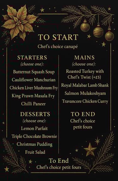 Fusion Clan Warwick Christmas Takeaway Menu
