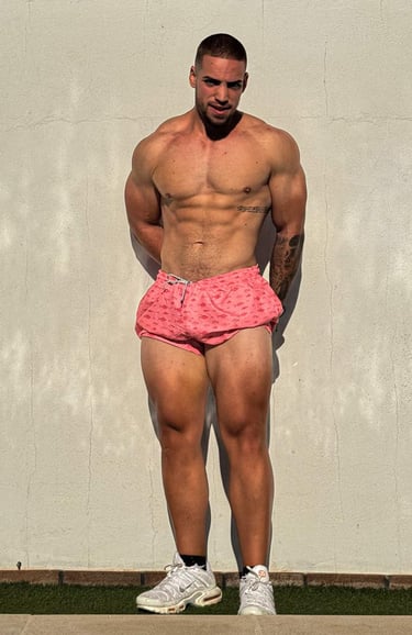 a man in swimsuit  with a muscular body