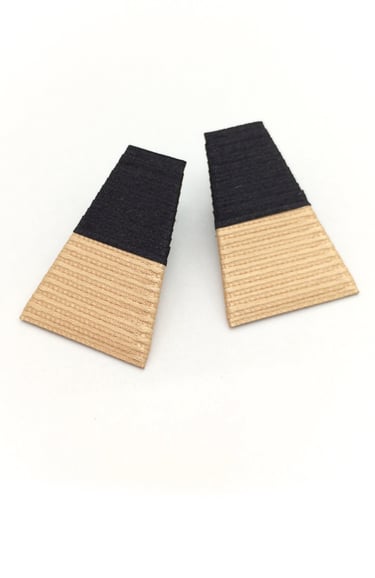 boucles d'oreilles Amma noir beige
