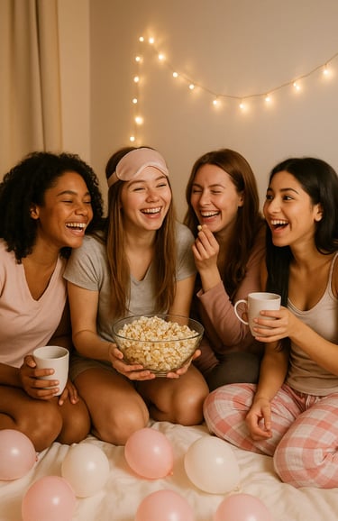 Soirée pyjama entre filles pour la journée nationale des meilleurs amis.