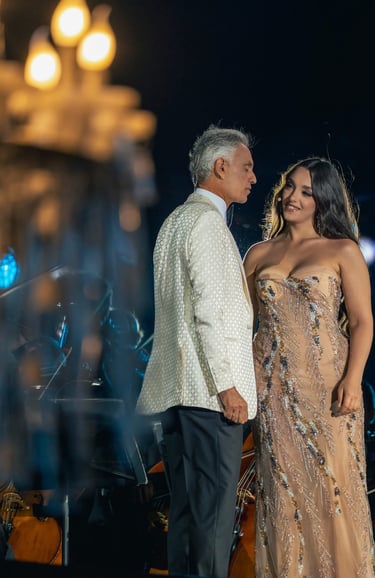 fashion and event hair styling for Andrea Bocelli productions