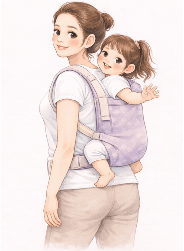 Ilustracion mochila ergonómica Majo Mandujano