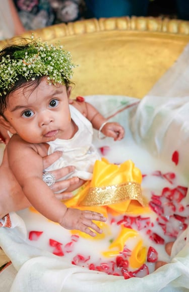 Baby rice ceremony celebration captured at home in Kolkata