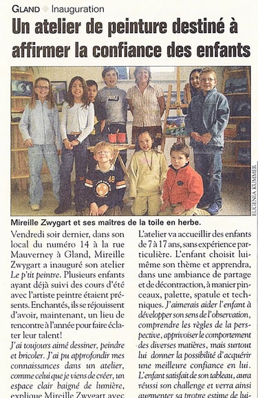 Un atelier de peinture destiné à affirmer la confiance des enfants, Mireille Desroches