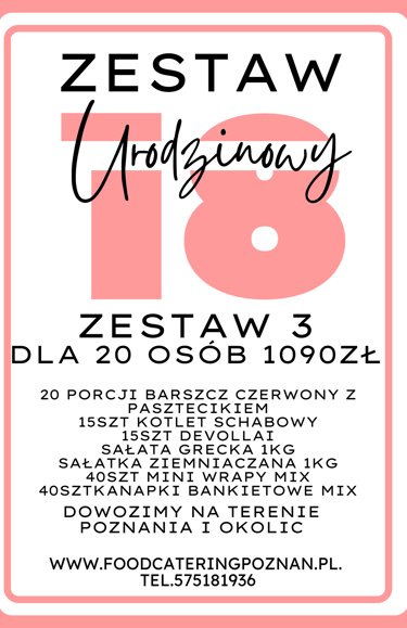CATERING NA OSIEMNASTE URODZINY