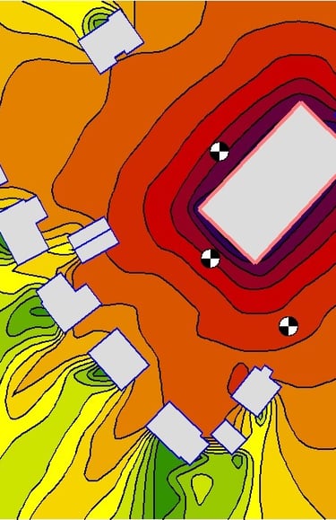 Une carte de niveaux sonores colorée représentant des données sonores