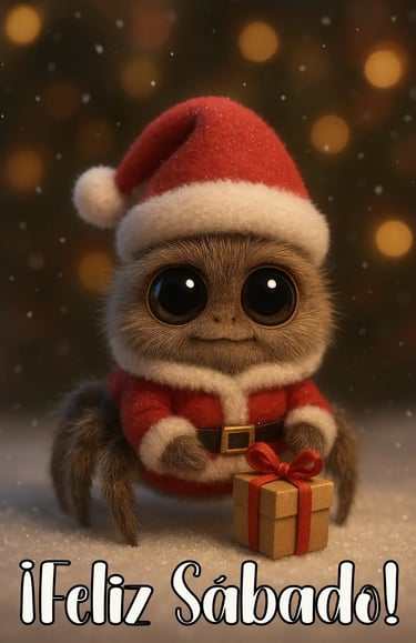 araña saltarina tierna deseando feliz sábado esta temporada navideña