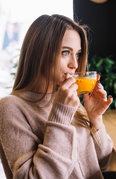 Lady having detox tea