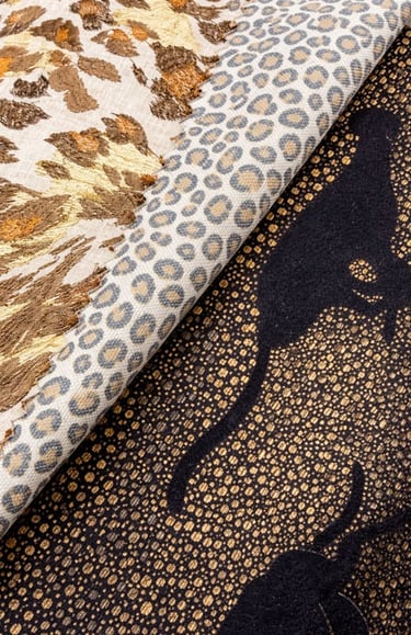 Patterned upholstery fabric for custom chairs