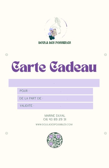 carte cadeau massages et rebozo prénatal postnatal