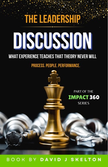 The leadership Discussion Book cover by David J Skelton