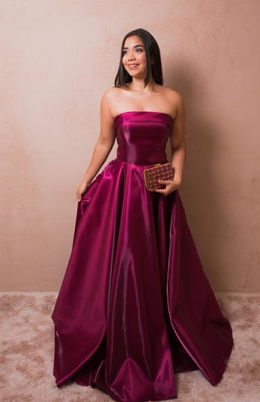Vestido de festa longo vinho - Soberana Recife