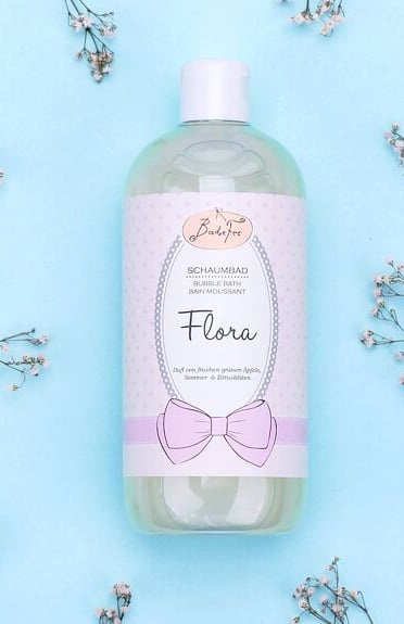 bain moussant Flora fleur d'été pomme verte et parfum d'agrumes
