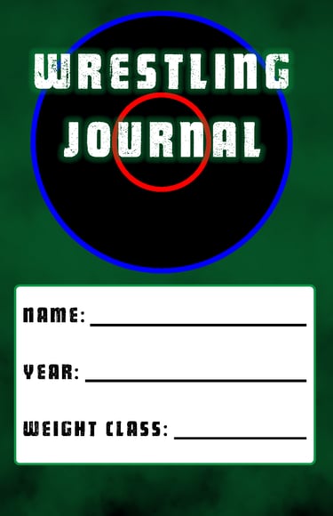 a wrestling journal cover with a green background