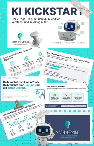 Vorschau des Machine2Mind 7-Tage-Plans KI Kickstart für eine klare Routine und bessere Briefings