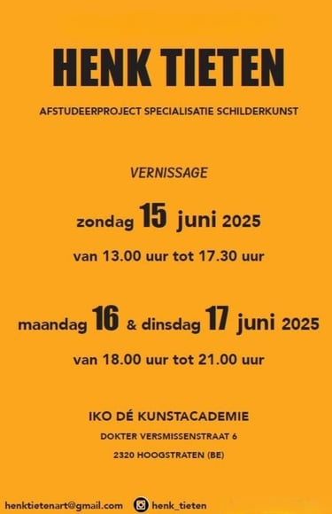 Aankondiging afstudeerproject kunstacademie Henk Tieten