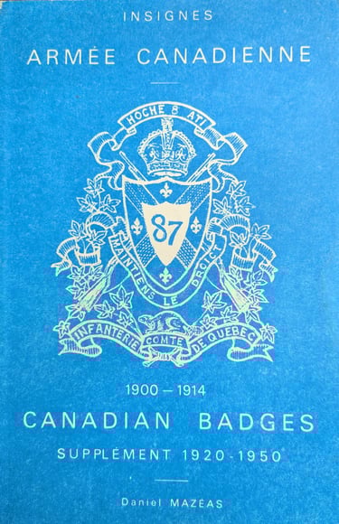 Resource: D. Mazeas Canadian Badges Supplement 1920-1950 Book Cover