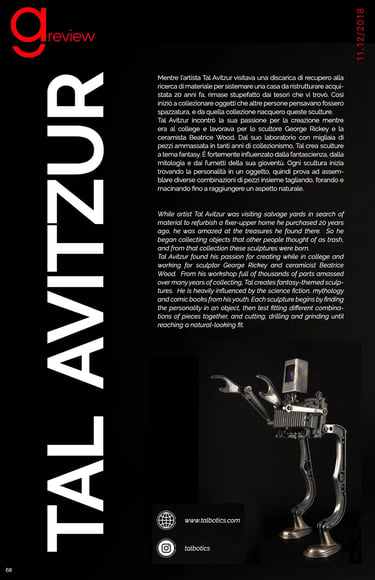 Tal Avitzur featured in Italian magazine Glamour Review.