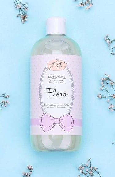 bain moussant Flora fleur d'été pomme verte et parfum d'agrumes