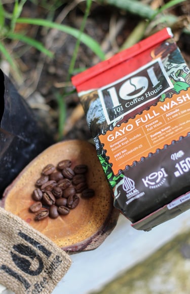 Kopi arabika Gayo Full wash di produksi oleh 101 coffee house untuk seduh manual dan espresso