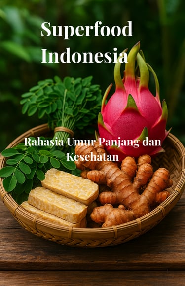 EBook premium tentang supermakanan lokal Indonesia untuk umur panjang dan hidup sehat. Panduan prakt