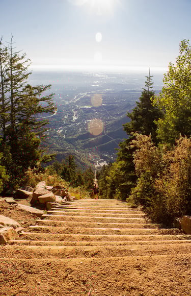 view from the top of the Manitou Incline