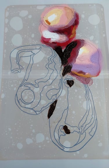 Artwork in progress photo by Chester UK Artist, Christine Gallagher