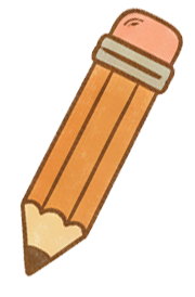 an orange cartoon pencil