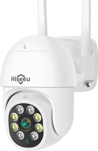 Hiseeu WHD305-UK Seguimiento Automático 5MP Cámara Vigilancia WiFi Exterior, blanco
