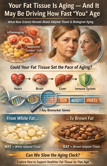 Adipose tissue isn’t just fat—it may control how fast you age. Explore biomarkers, inflammation, and