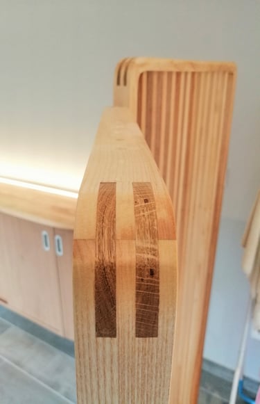 assemblage claustra en frêne et chêne