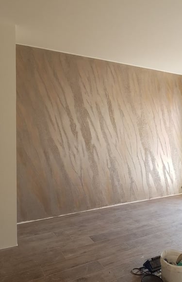 dekoratif boya ile tasarlanmış salon