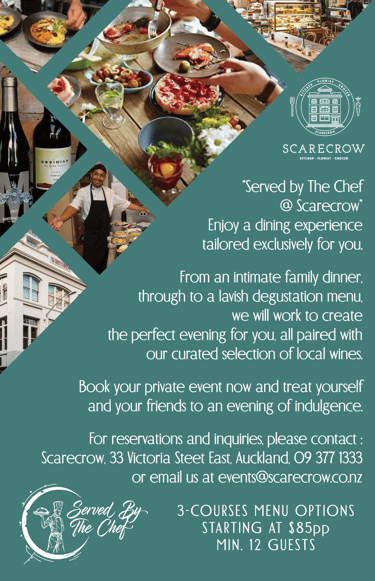 a flyer for a restaurant with a chef and a chef