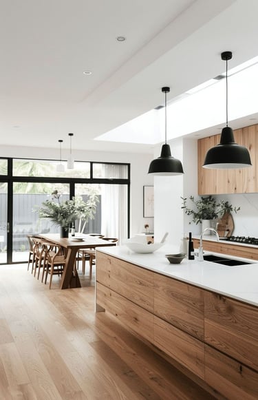 Geniş çalışma alanı sunan mutfak tasarımı uygulaması