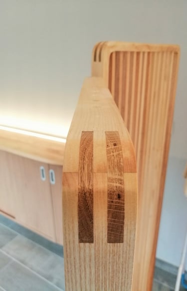 assemblage claustra en frêne et chêne