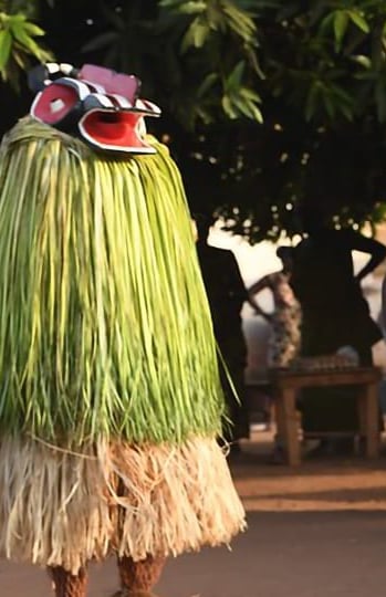 Traditional Goli Masquerade Dance in Ivory Coast