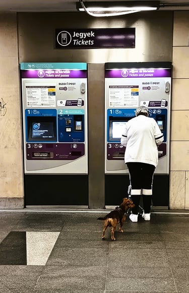 Automaty biletowe na stacji metra w Budapeszcie