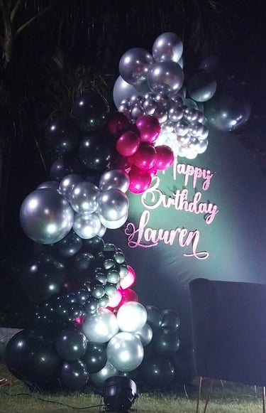 balloon décor with backdrop 