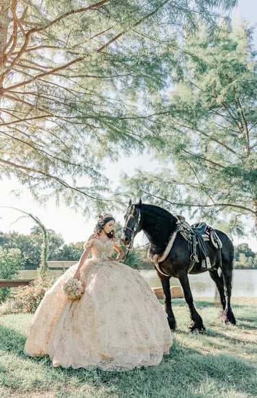 Quince con un caballo