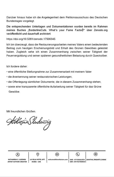 Offener Brief an die Staatlichen Kunstsammlungen