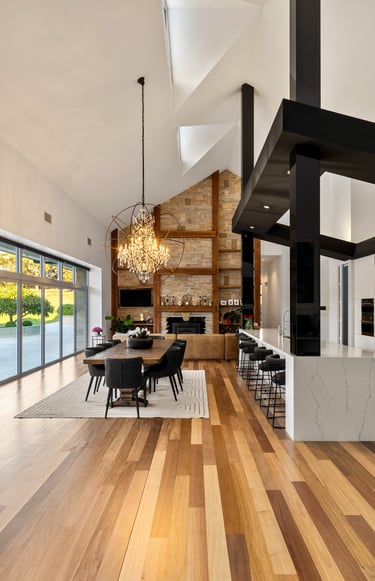 intérieur, hauteur sous plafond, cuisine, salon